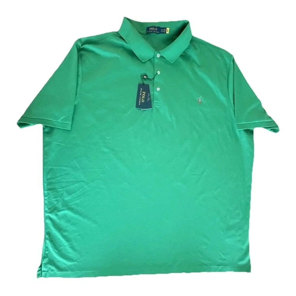 Polo Ralph Lauren Polo Shirt Mens 4LT‎ Green Big And Tall Flesh Pony Cotton